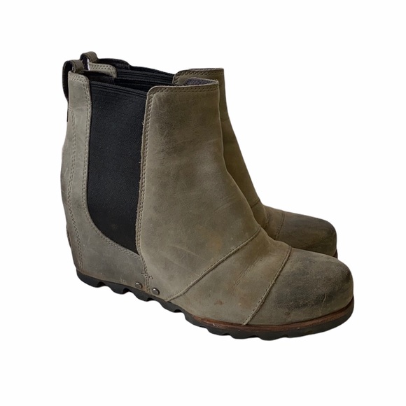 Sorel Lea Wedge Boot NL 2074 Green 6.5 Ankle - Picture 1 of 6